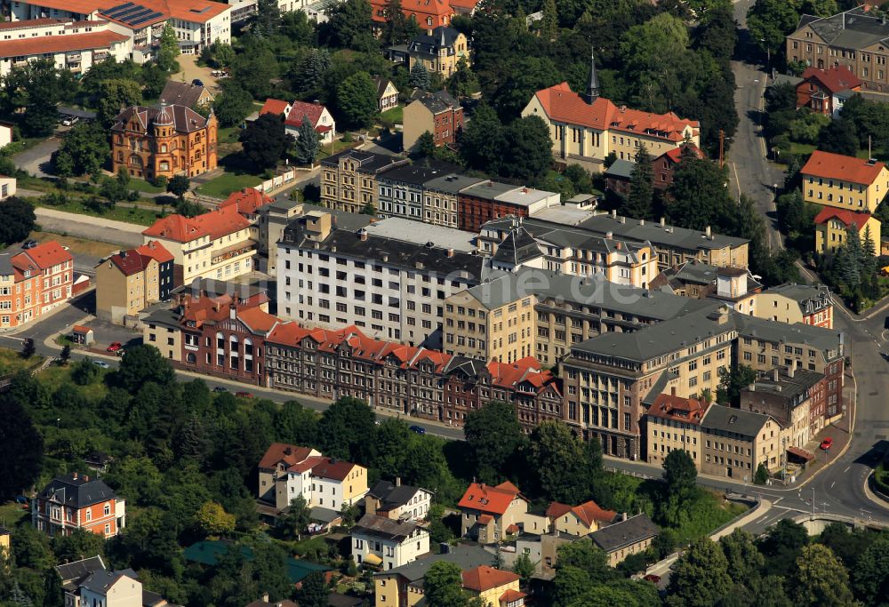 Luftaufnahme Pößneck - Stadtzentrum im Innenstadtbereich in Pößneck im Bundesland Thüringen, Deutschland