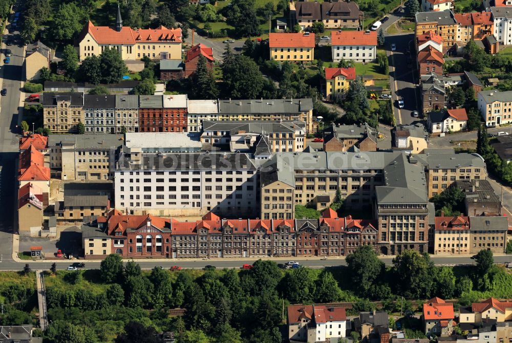 Pößneck von oben - Stadtzentrum im Innenstadtbereich in Pößneck im Bundesland Thüringen, Deutschland