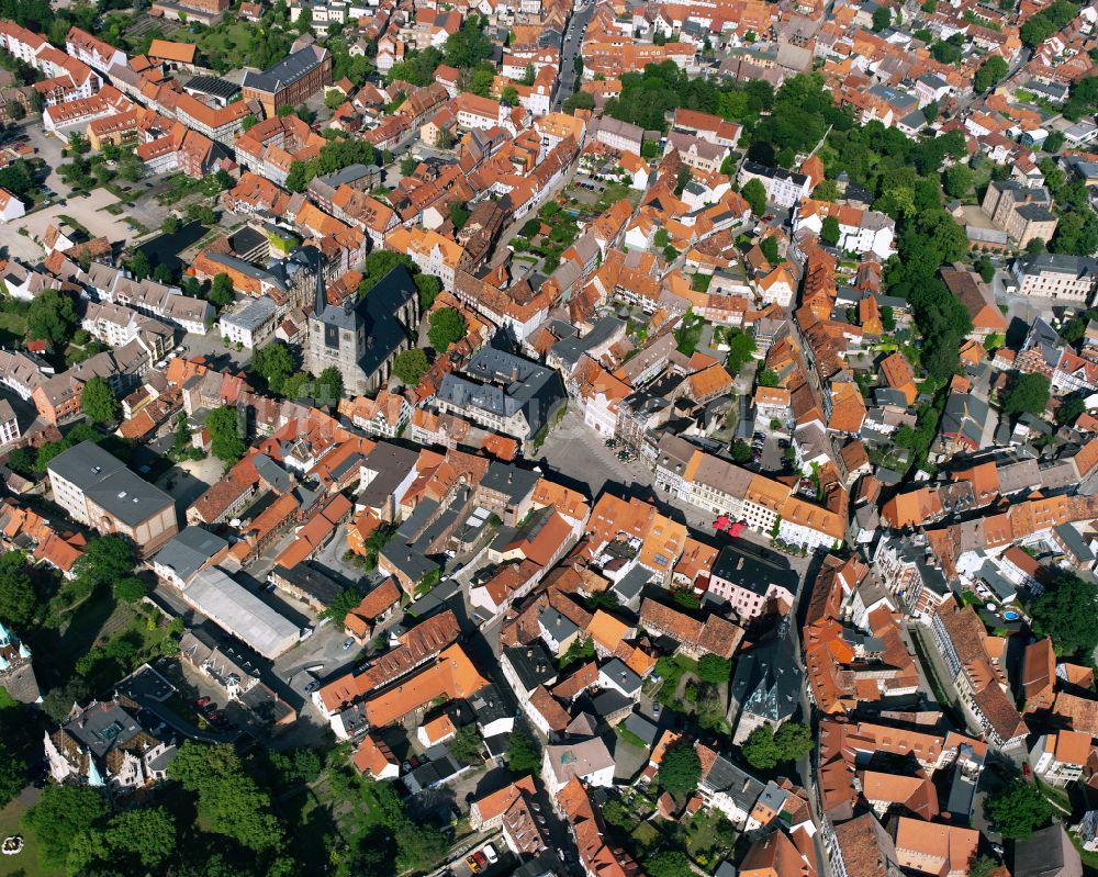 Quedlinburg aus der Vogelperspektive: Stadtzentrum im Innenstadtbereich in Quedlinburg im Bundesland Sachsen-Anhalt, Deutschland