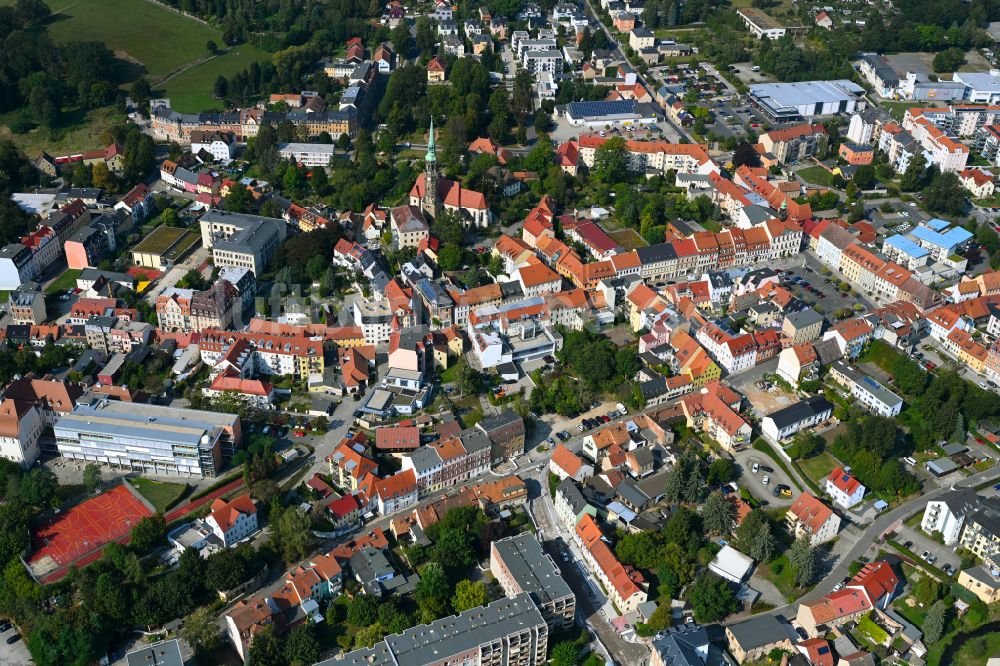 Luftaufnahme Radeberg - Stadtzentrum im Innenstadtbereich in Radeberg im Bundesland Sachsen, Deutschland