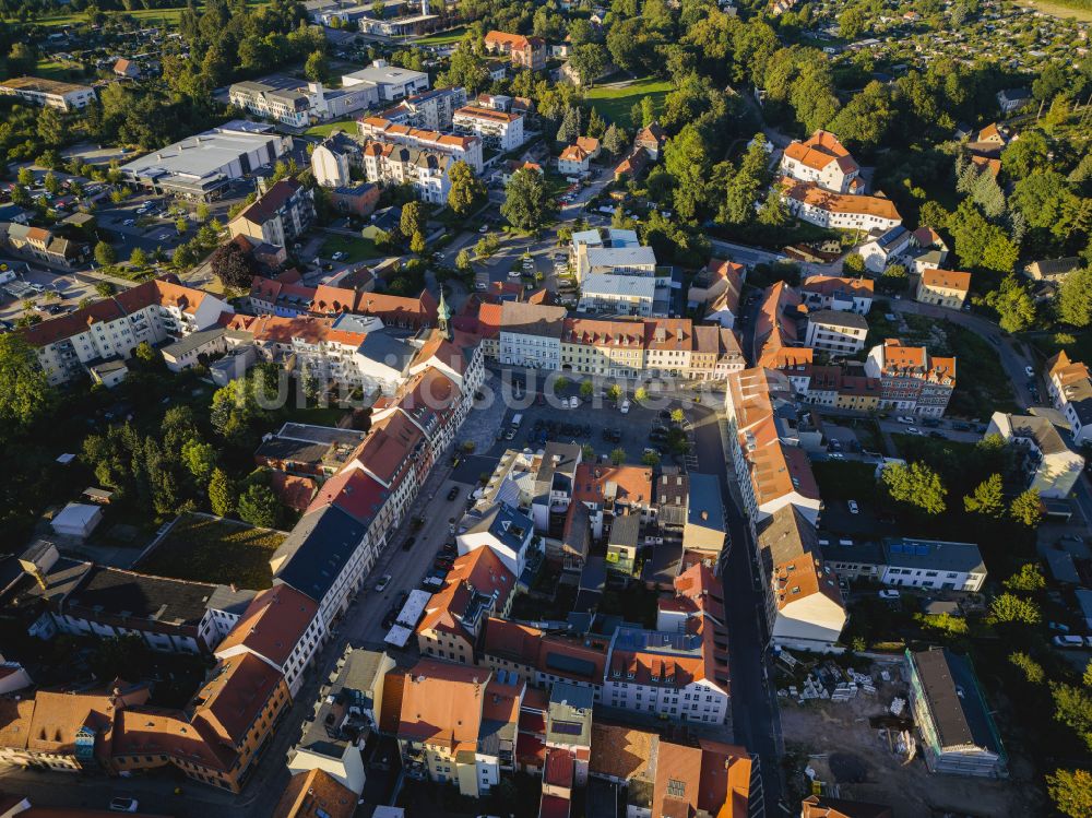 Radeberg von oben - Stadtzentrum im Innenstadtbereich in Radeberg im Bundesland Sachsen, Deutschland