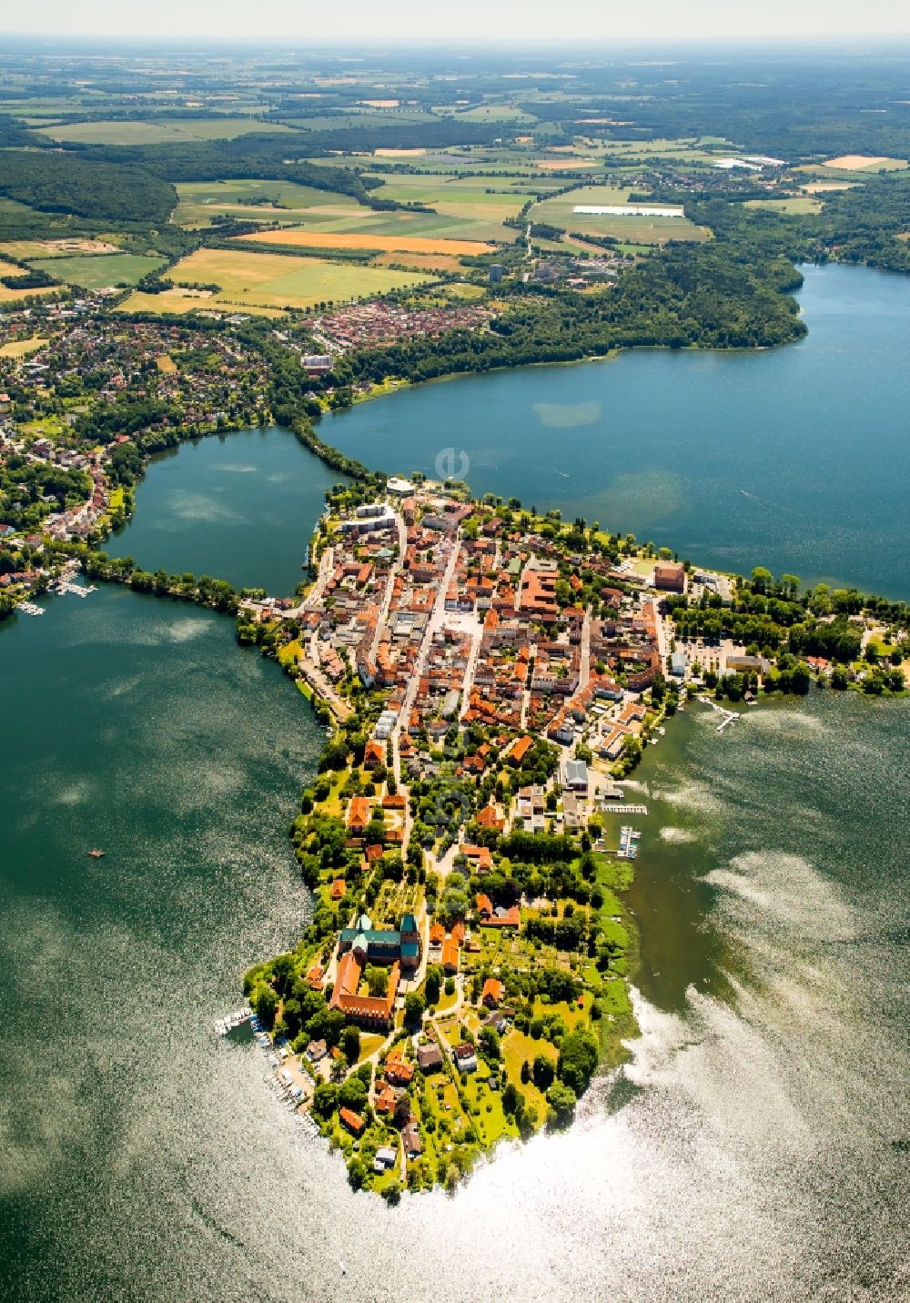 Ratzeburg von oben - Stadtzentrum im Innenstadtbereich in Ratzeburg im Bundesland Schleswig-Holstein