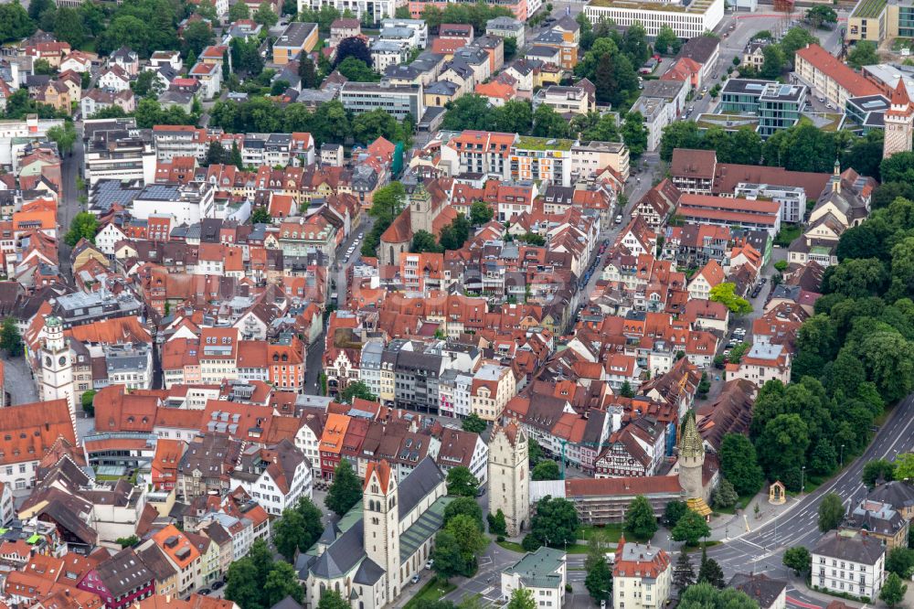 Ravensburg von oben - Stadtzentrum im Innenstadtbereich in Ravensburg im Bundesland Baden-Württemberg, Deutschland