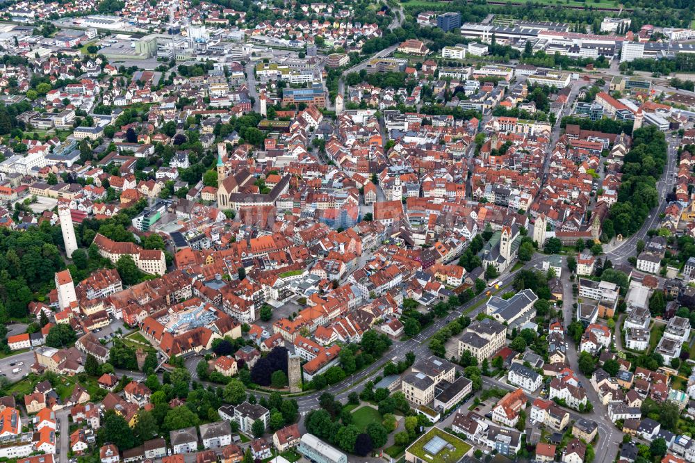 Luftbild Ravensburg - Stadtzentrum im Innenstadtbereich in Ravensburg im Bundesland Baden-Württemberg, Deutschland