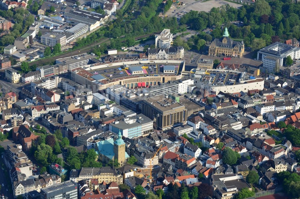 Recklinghausen aus der Vogelperspektive: Stadtzentrum im Innenstadtbereich in Recklinghausen im Bundesland Nordrhein-Westfalen