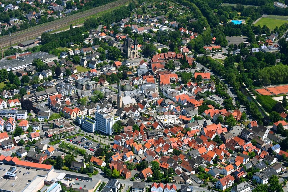 Luftbild Rheda - Stadtzentrum im Innenstadtbereich in Rheda im Bundesland Nordrhein-Westfalen, Deutschland