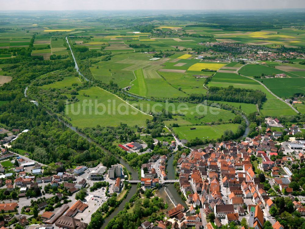 Riedlingen von oben - Stadtzentrum im Innenstadtbereich in Riedlingen im Bundesland Baden-Württemberg, Deutschland