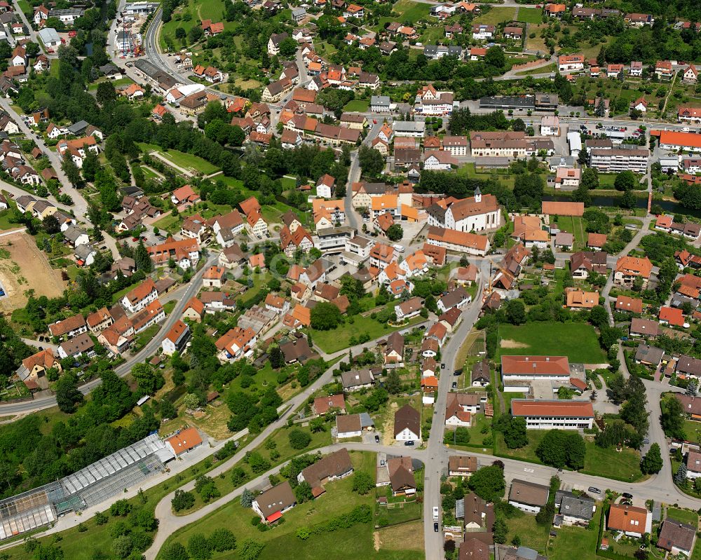 Rohrdorf aus der Vogelperspektive: Stadtzentrum im Innenstadtbereich in Rohrdorf im Bundesland Baden-Württemberg, Deutschland