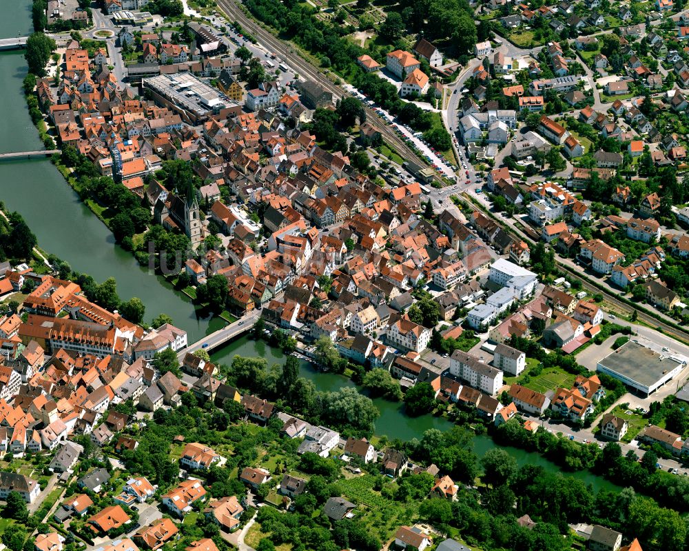 Luftaufnahme Rottenburg am Neckar - Stadtzentrum im Innenstadtbereich in Rottenburg am Neckar im Bundesland Baden-Württemberg, Deutschland