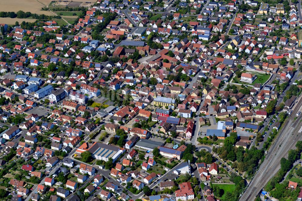 Rottendorf aus der Vogelperspektive: Stadtzentrum im Innenstadtbereich in Rottendorf im Bundesland Bayern, Deutschland