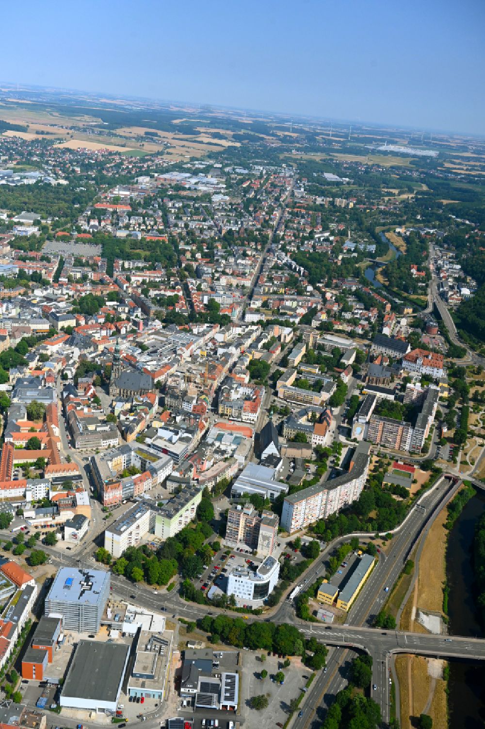 Schedewitz/Geinitzsiedlung aus der Vogelperspektive: Stadtzentrum im Innenstadtbereich in Schedewitz/Geinitzsiedlung im Bundesland Sachsen, Deutschland