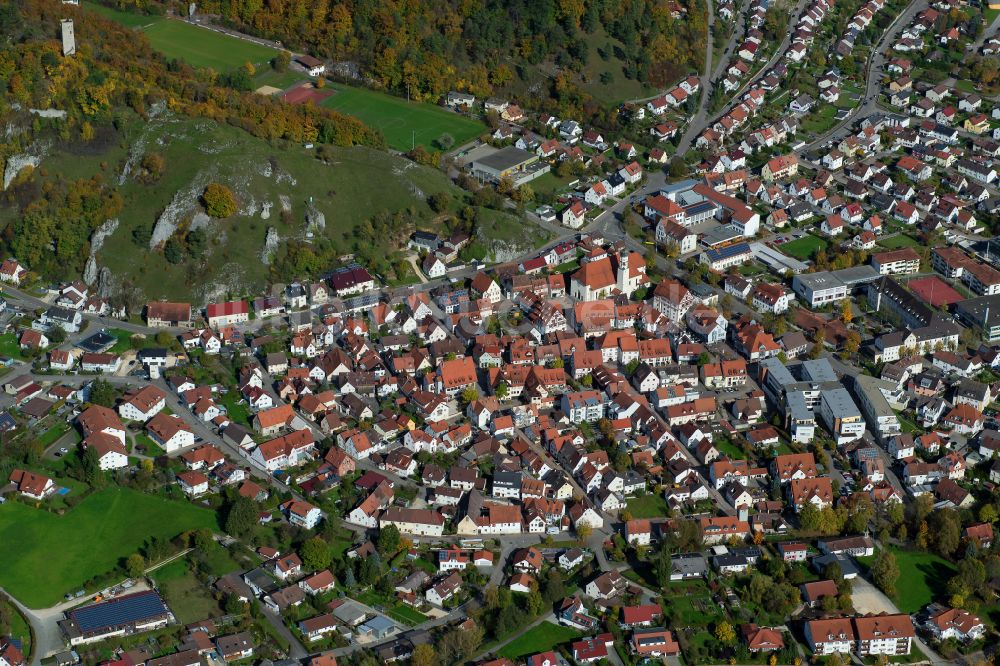 Luftaufnahme Schelklingen - Stadtzentrum im Innenstadtbereich in Schelklingen im Bundesland Baden-Württemberg, Deutschland