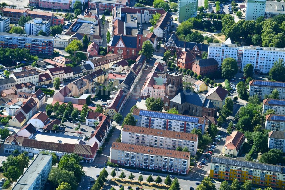 Luftbild Schwedt/Oder - Stadtzentrum im Innenstadtbereich in Schwedt/Oder im Bundesland Brandenburg, Deutschland