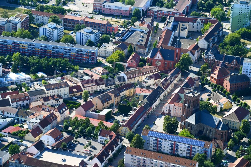 Luftaufnahme Schwedt/Oder - Stadtzentrum im Innenstadtbereich in Schwedt/Oder im Bundesland Brandenburg, Deutschland