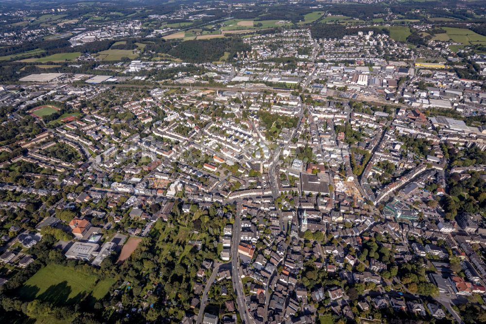 Schwelm von oben - Stadtzentrum im Innenstadtbereich in Schwelm im Bundesland Nordrhein-Westfalen, Deutschland