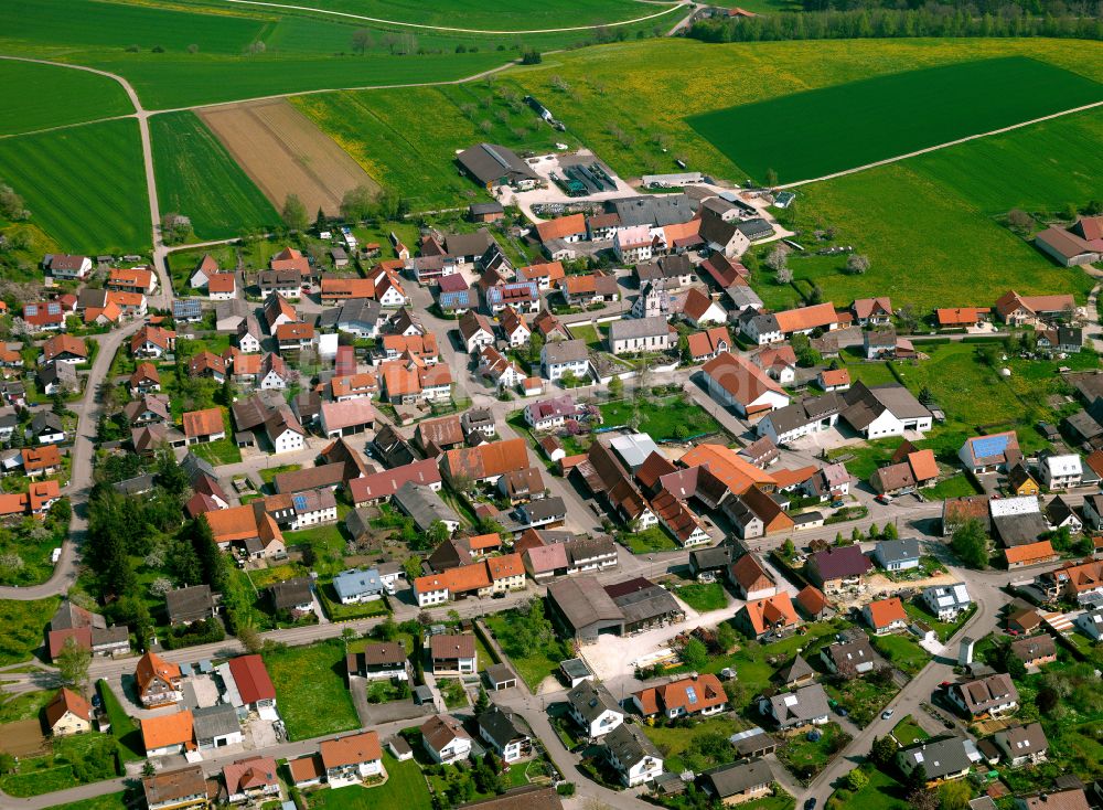 Luftaufnahme Setzingen - Stadtzentrum im Innenstadtbereich in Setzingen im Bundesland Baden-Württemberg, Deutschland