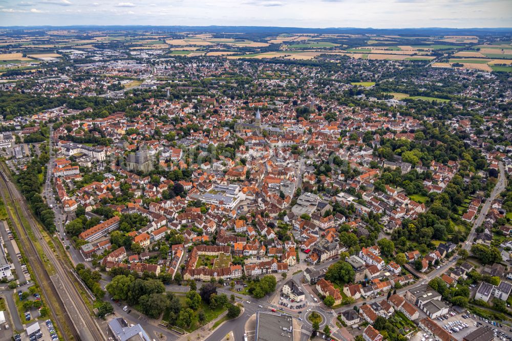 Luftaufnahme Soest - Stadtzentrum im Innenstadtbereich in Soest im Bundesland Nordrhein-Westfalen, Deutschland