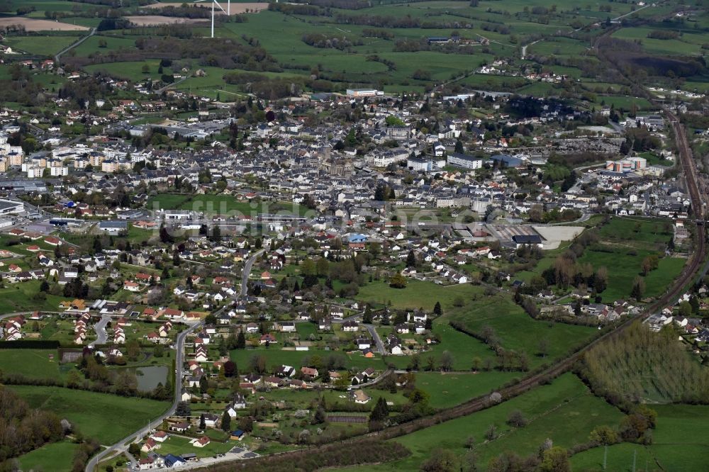 Luftbild La Souterraine - Stadtzentrum im Innenstadtbereich in La Souterraine in Aquitaine Limousin Poitou-Charentes, Frankreich