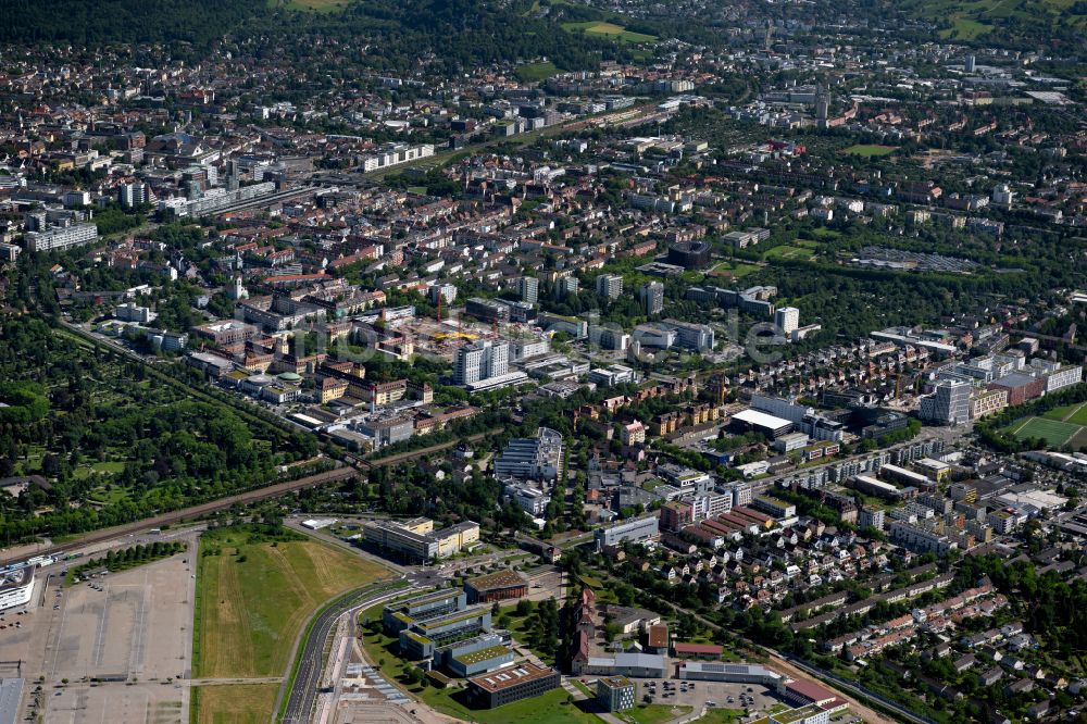 Stühlinger von oben - Stadtzentrum im Innenstadtbereich in Stühlinger im Bundesland Baden-Württemberg, Deutschland