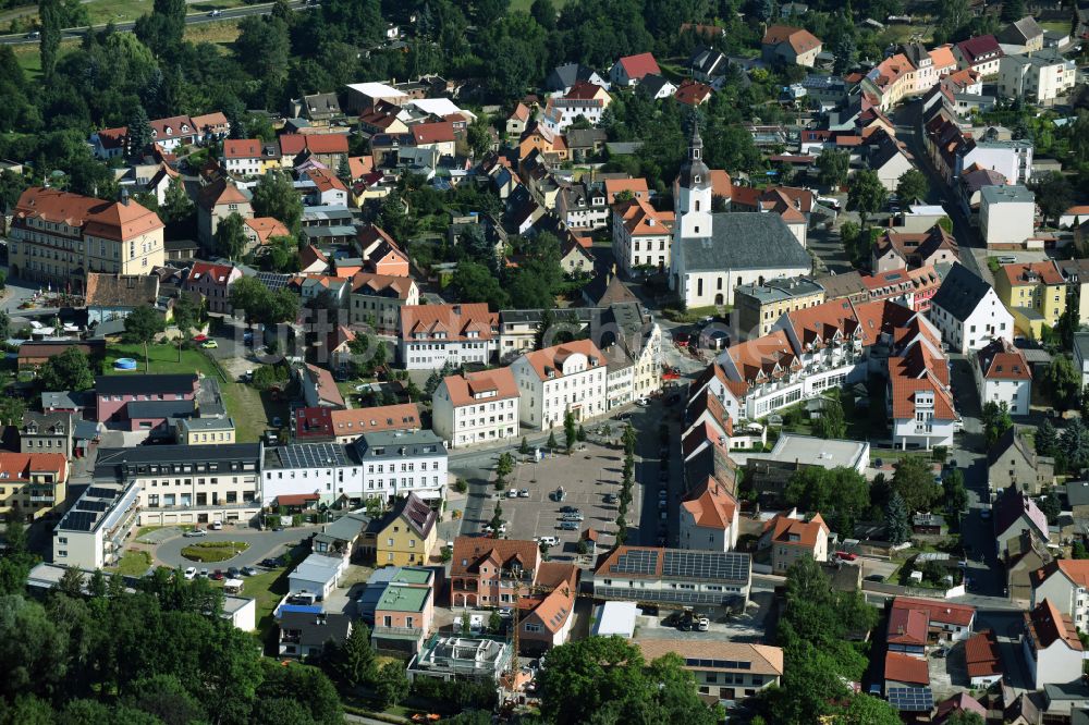 Taucha von oben - Stadtzentrum im Innenstadtbereich in Taucha im Bundesland Sachsen, Deutschland