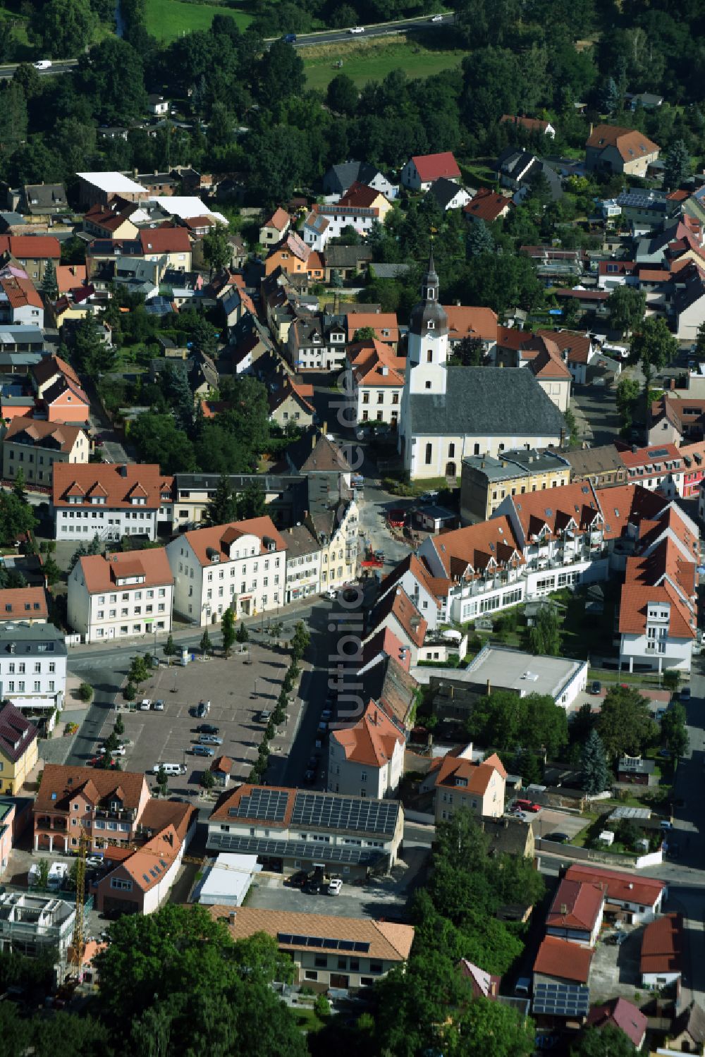 Luftbild Taucha - Stadtzentrum im Innenstadtbereich in Taucha im Bundesland Sachsen, Deutschland