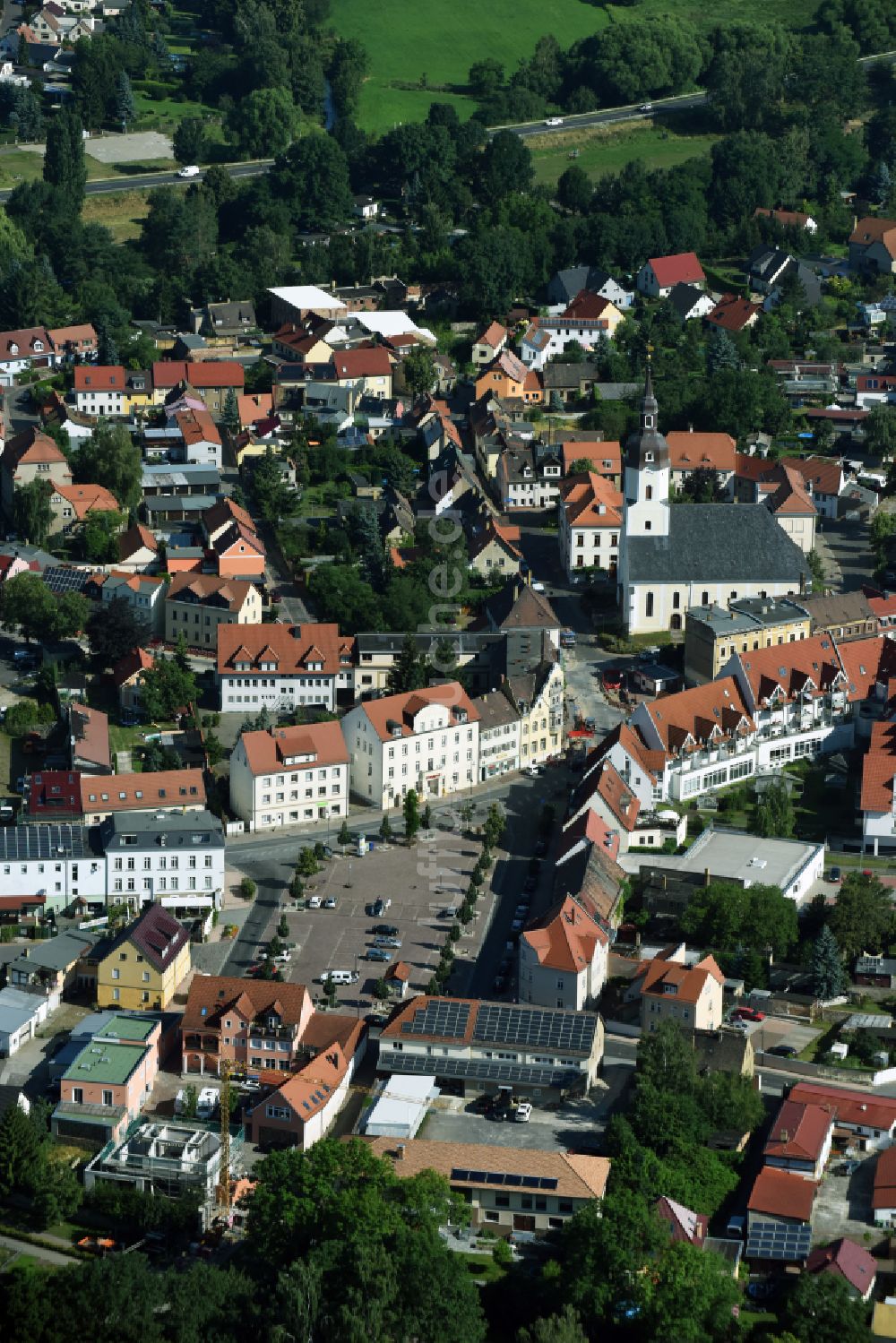 Luftaufnahme Taucha - Stadtzentrum im Innenstadtbereich in Taucha im Bundesland Sachsen, Deutschland