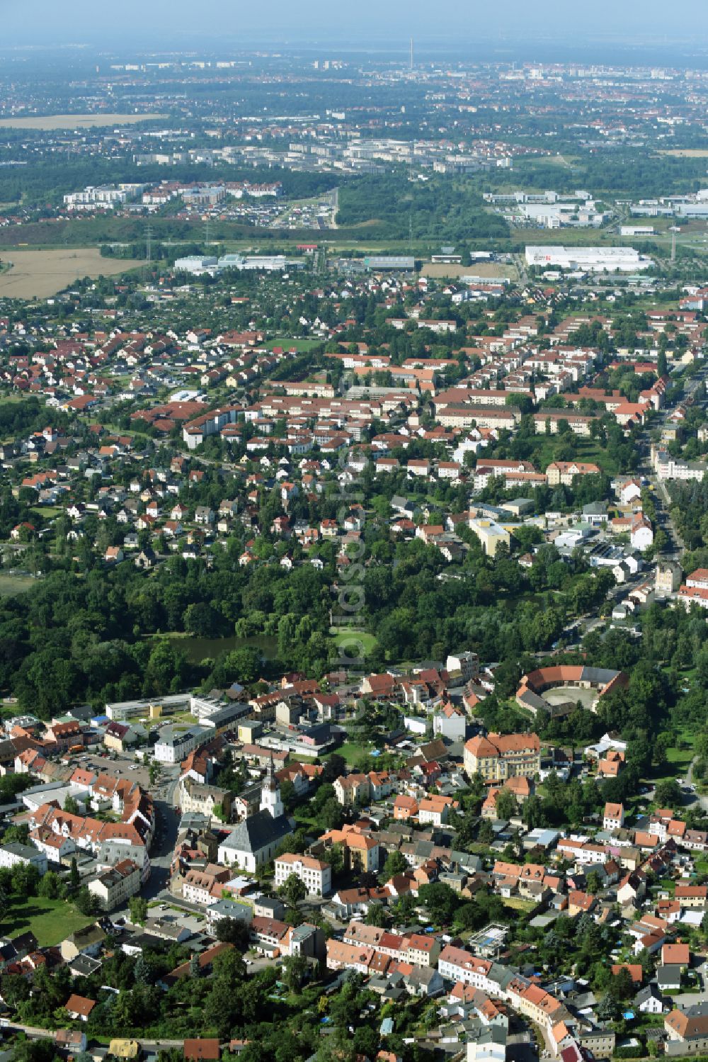 Luftbild Taucha - Stadtzentrum im Innenstadtbereich in Taucha im Bundesland Sachsen, Deutschland