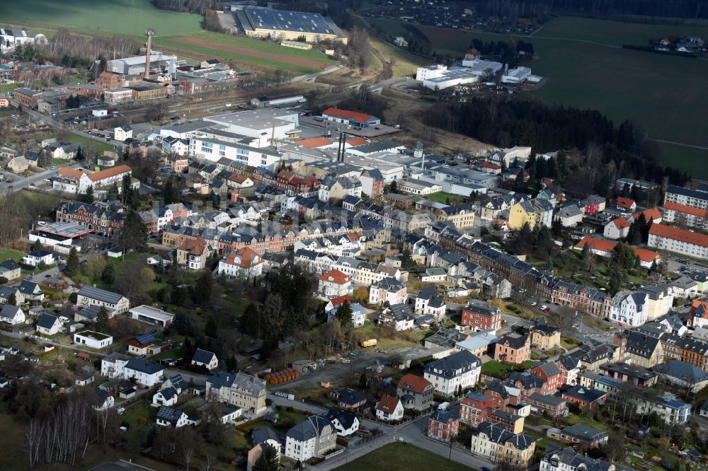 Luftaufnahme Treuen - Stadtzentrum im Innenstadtbereich in Treuen im Bundesland Sachsen, Deutschland