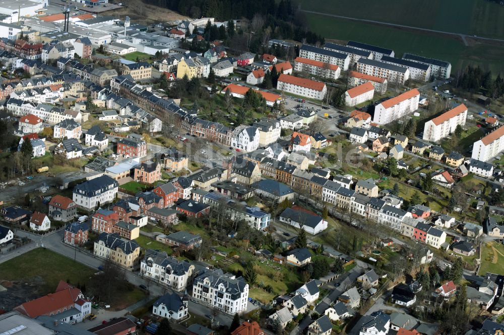 Treuen aus der Vogelperspektive: Stadtzentrum im Innenstadtbereich in Treuen im Bundesland Sachsen, Deutschland