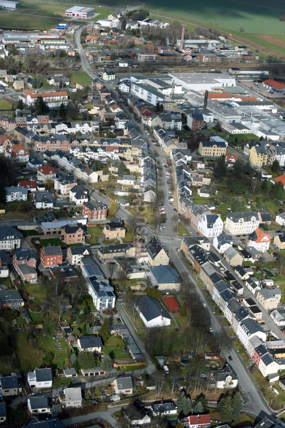 Luftbild Treuen - Stadtzentrum im Innenstadtbereich in Treuen im Bundesland Sachsen, Deutschland