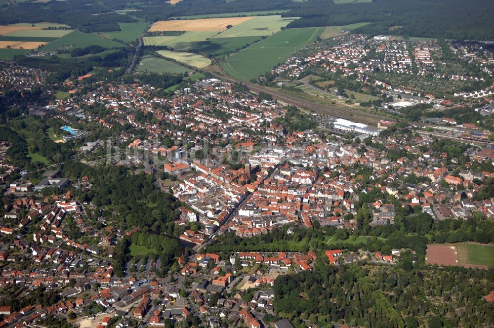 Luftaufnahme Uelzen - Stadtzentrum im Innenstadtbereich in Uelzen im Bundesland Niedersachsen, Deutschland