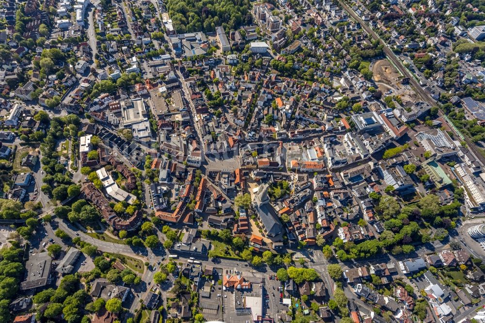 Luftaufnahme Unna - Stadtzentrum im Innenstadtbereich in Unna im Bundesland Nordrhein-Westfalen, Deutschland