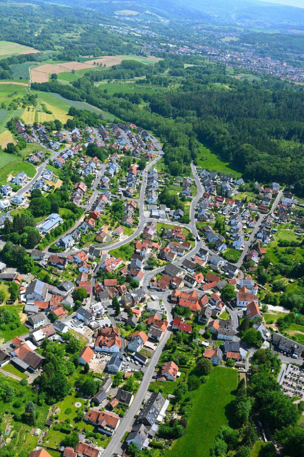 Luftaufnahme Unterafferbach - Stadtzentrum im Innenstadtbereich in Unterafferbach im Bundesland Bayern, Deutschland