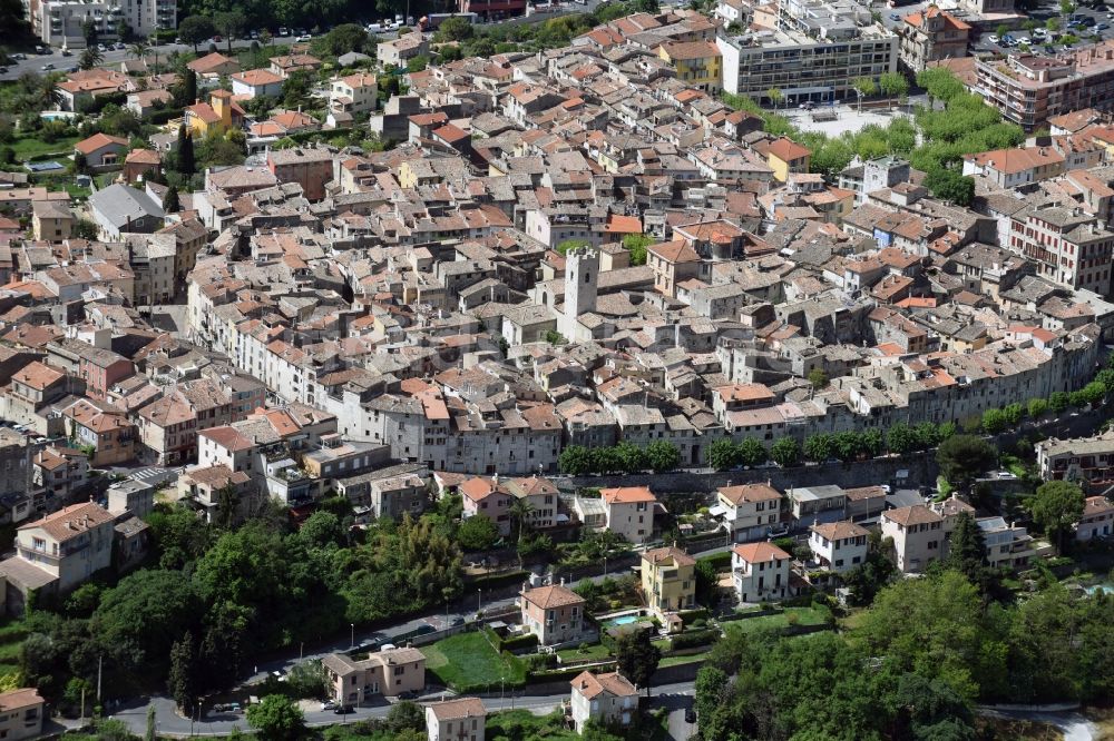 Luftbild Vence - Stadtzentrum im Innenstadtbereich in Vence in Provence-Alpes-Cote d'Azur, Frankreich