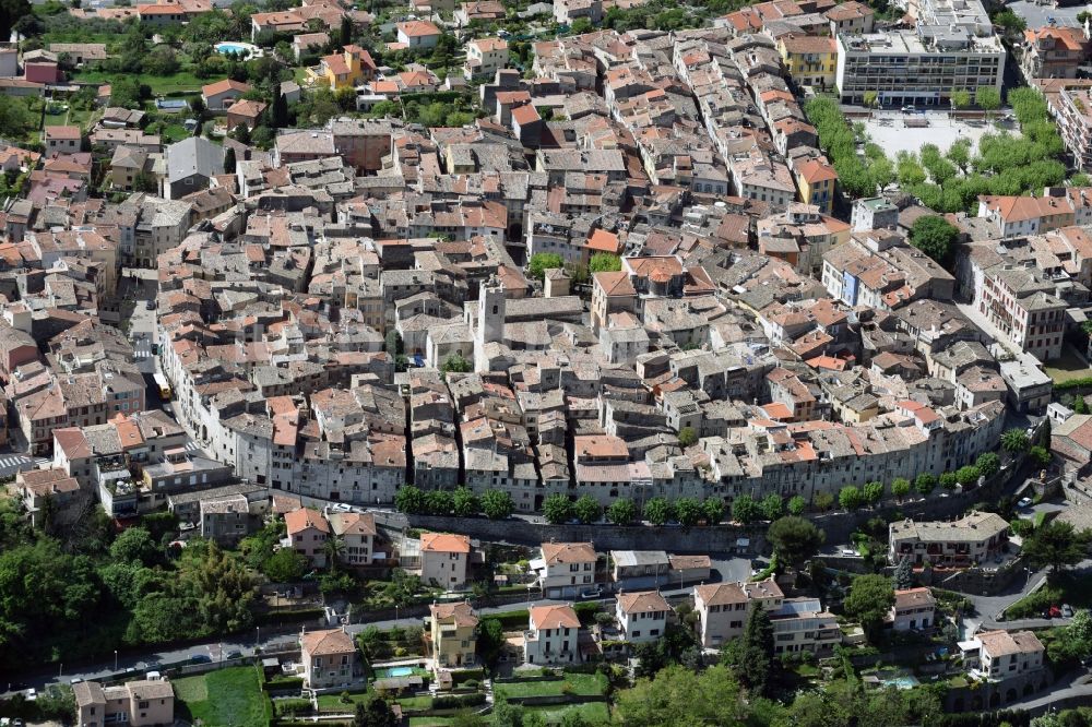 Luftbild Vence - Stadtzentrum im Innenstadtbereich in Vence in Provence-Alpes-Cote d'Azur, Frankreich