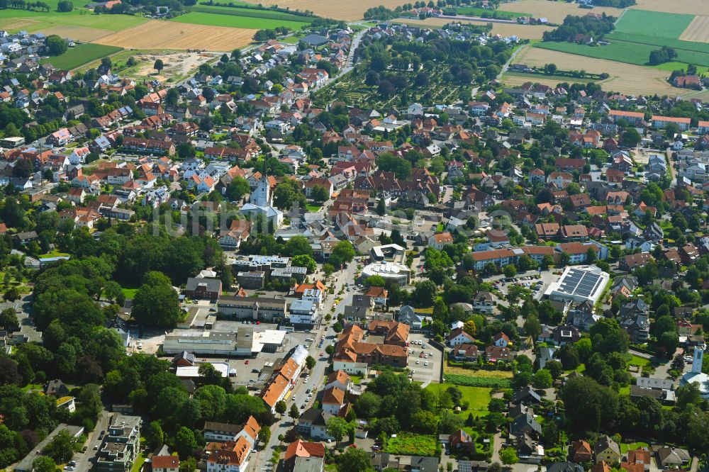 Luftaufnahme Versmold - Stadtzentrum im Innenstadtbereich in Versmold im Bundesland Nordrhein-Westfalen, Deutschland