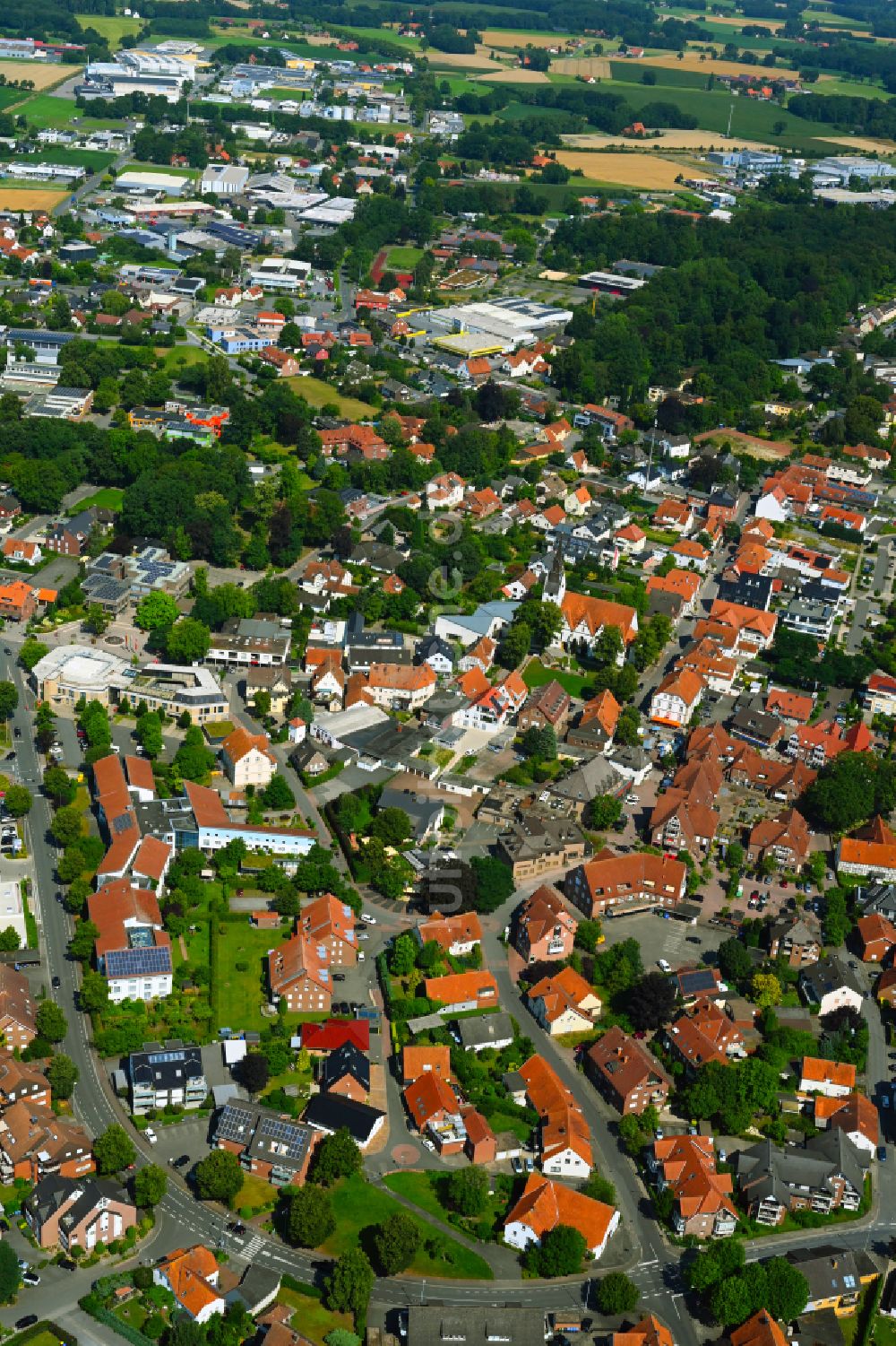 Luftbild Versmold - Stadtzentrum im Innenstadtbereich in Versmold im Bundesland Nordrhein-Westfalen, Deutschland