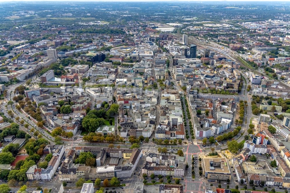 Luftaufnahme Dortmund - Stadtzentrum im Innenstadtbereich am Wallring in Dortmund im Bundesland Nordrhein-Westfalen, Deutschland