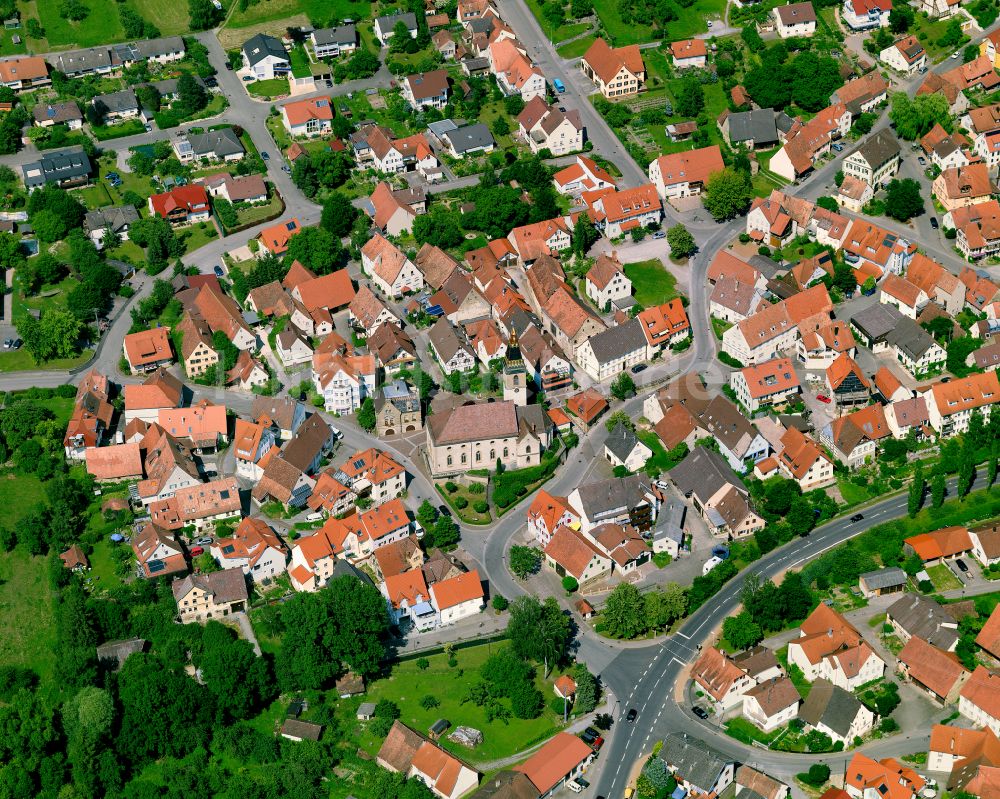 Luftaufnahme Wendelsheim - Stadtzentrum im Innenstadtbereich in Wendelsheim im Bundesland Baden-Württemberg, Deutschland