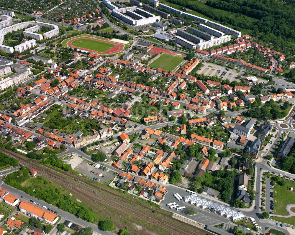 Luftbild Wernigerode - Stadtzentrum im Innenstadtbereich in Wernigerode im Bundesland Sachsen-Anhalt, Deutschland