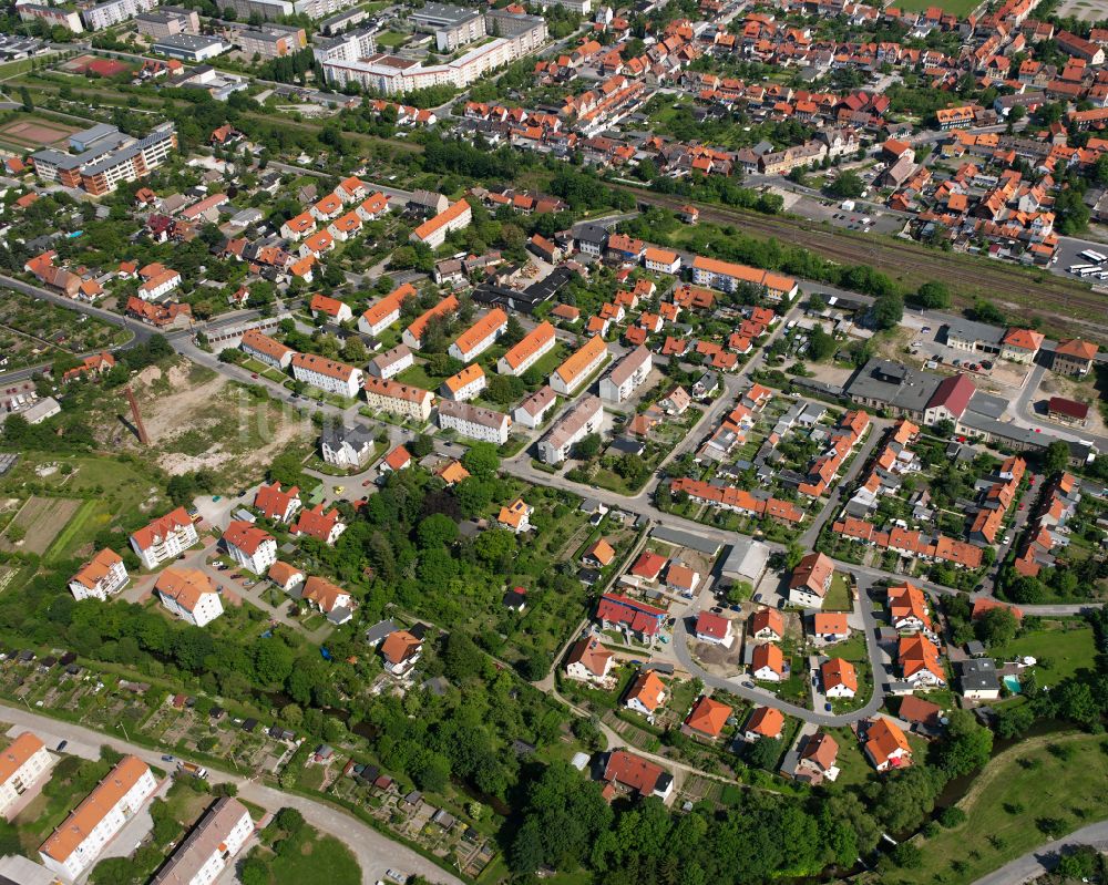 Luftaufnahme Wernigerode - Stadtzentrum im Innenstadtbereich in Wernigerode im Bundesland Sachsen-Anhalt, Deutschland