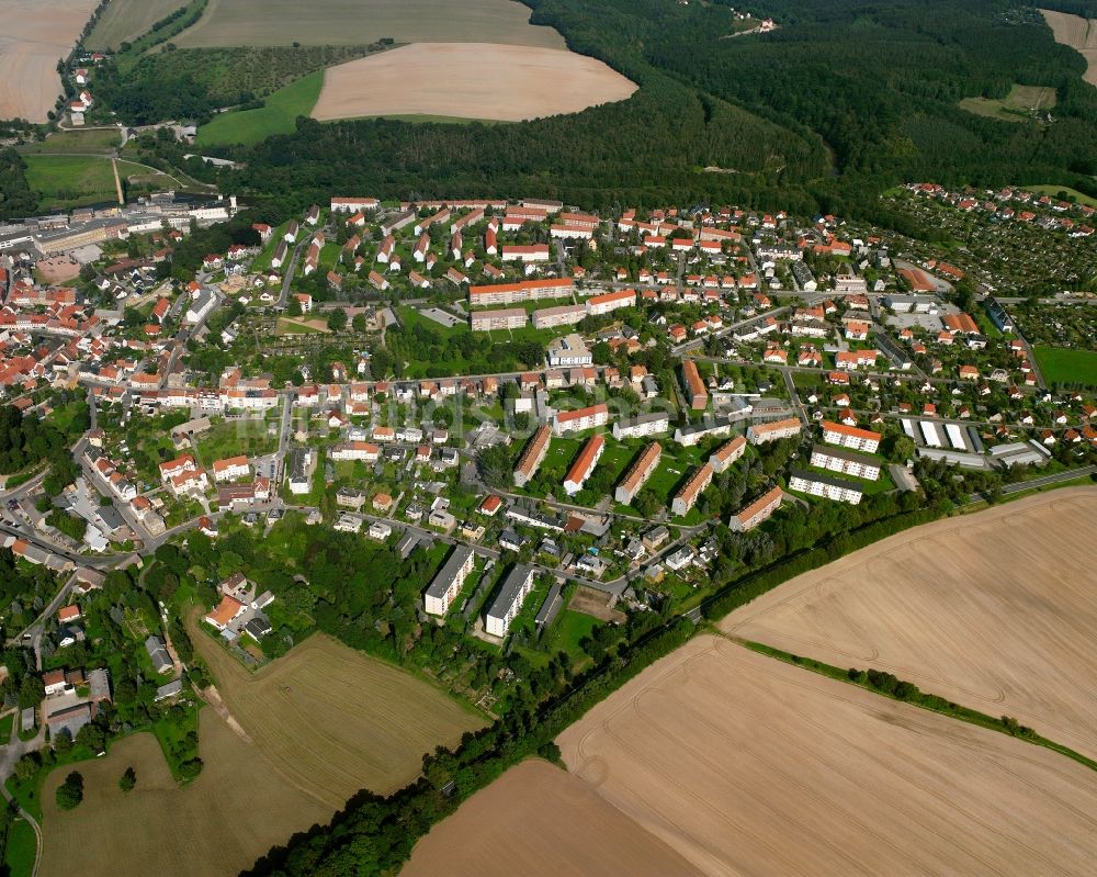 Wernsdorf aus der Vogelperspektive: Stadtzentrum im Innenstadtbereich in Wernsdorf im Bundesland Sachsen, Deutschland