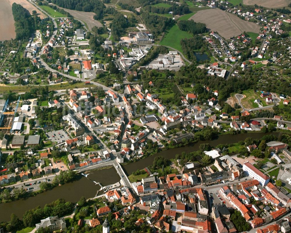 Luftbild Wernsdorf - Stadtzentrum im Innenstadtbereich in Wernsdorf im Bundesland Sachsen, Deutschland