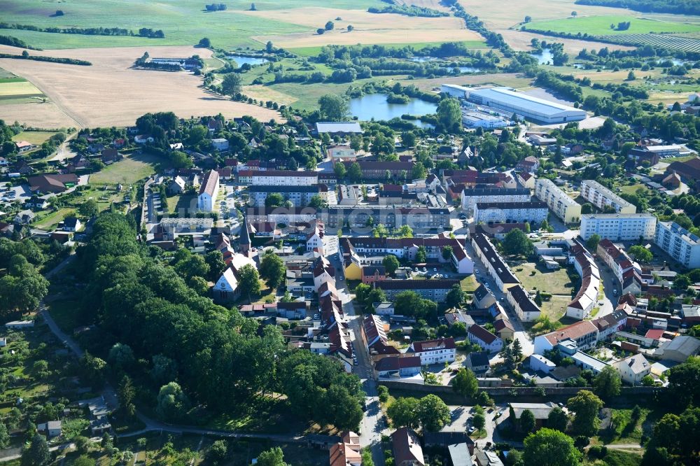 Woldegk von oben - Stadtzentrum im Innenstadtbereich in Woldegk im Bundesland Mecklenburg-Vorpommern, Deutschland