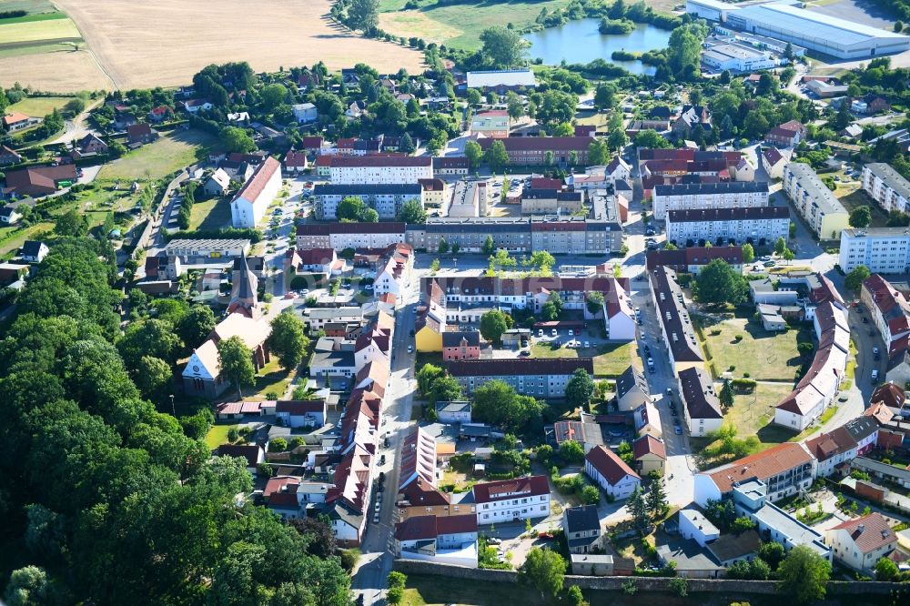 Woldegk aus der Vogelperspektive: Stadtzentrum im Innenstadtbereich in Woldegk im Bundesland Mecklenburg-Vorpommern, Deutschland