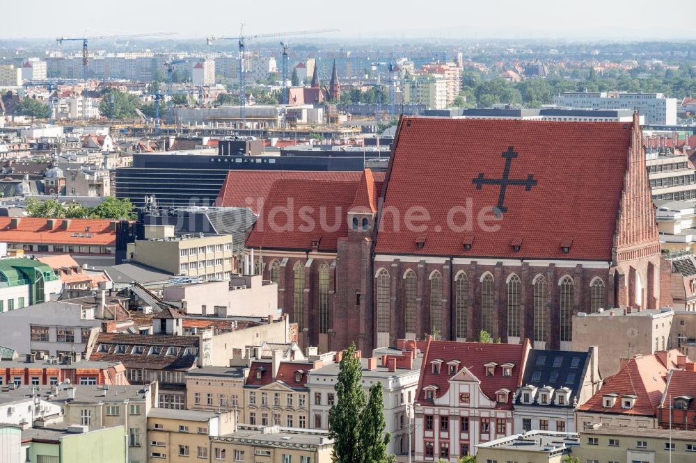 Luftbild Wroclaw Breslau - Stadtzentrum im Innenstadtbereich in Wroclaw Breslau in Niederschlesien, Polen