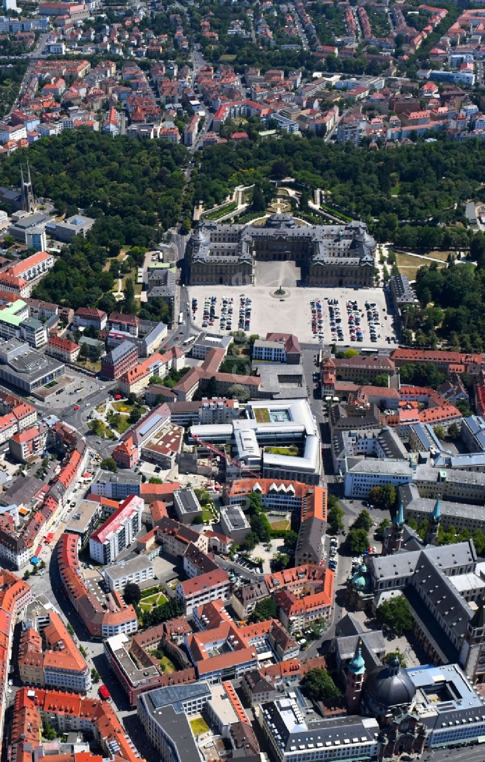 Würzburg aus der Vogelperspektive: Stadtzentrum im Innenstadtbereich in Würzburg im Bundesland Bayern, Deutschland