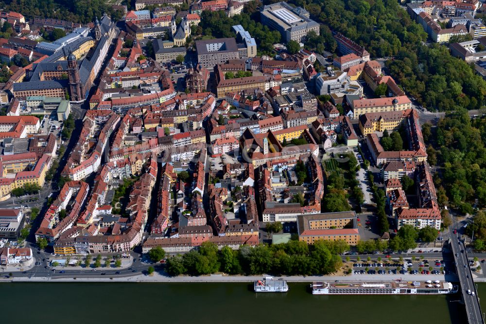 Luftbild Würzburg - Stadtzentrum im Innenstadtbereich in Würzburg im Bundesland Bayern, Deutschland