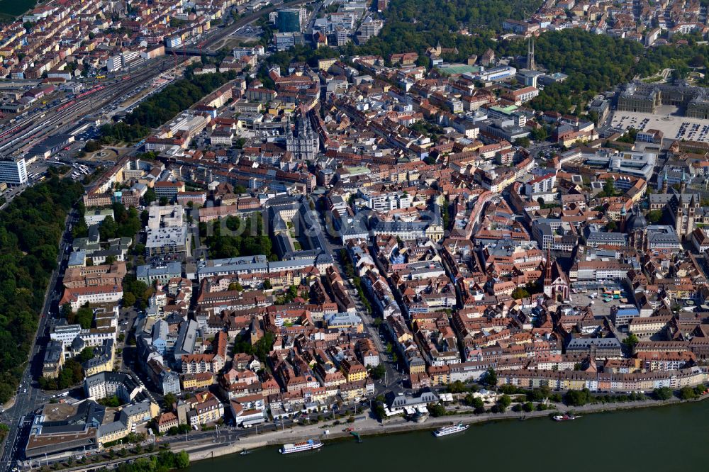 Würzburg aus der Vogelperspektive: Stadtzentrum im Innenstadtbereich in Würzburg im Bundesland Bayern, Deutschland