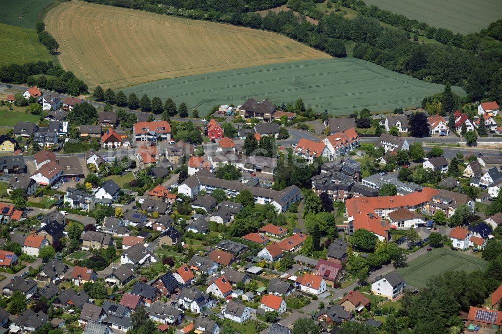 Luftaufnahme Wüsten - Stadtzentrum im Innenstadtbereich in Wüsten im Bundesland Nordrhein-Westfalen